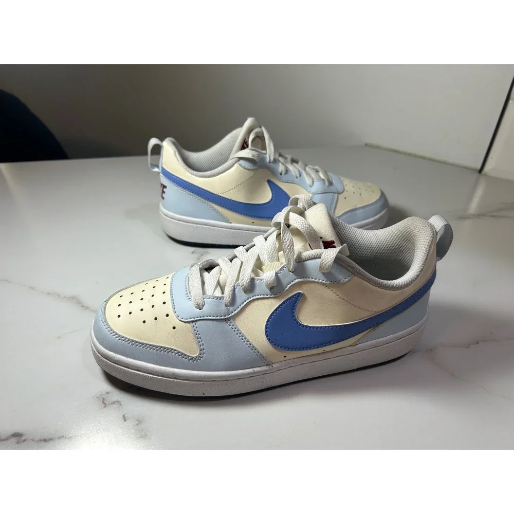 Nike Court Borough Low 2‎ GS Light Blue Cream Royal Blue BQ5448-403 Kids Size 6Y